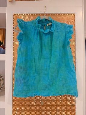Stark X Sleeveless small Top - Turquoise! Beautiful! 100% cotton
